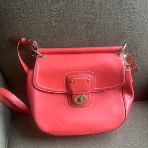 Red leather Coach bag